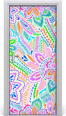 Produktbild von Tulup Türaufkleber 95x205 cm Dekorative Aufkleber Selbstklebend Wasserdichte Tapete Abnehmbar Schlafzimmer Wohnzimmer Wohnkultur - Blumenmuster