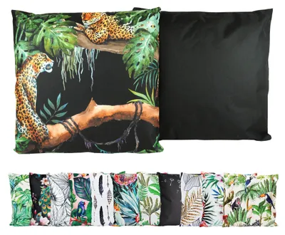 Produktbild von JACK Outdoor Lounge Kissen 45x45cm Motiv Dekokissen inkl. Füllung Wasserfest Sitzkissen Garten Stuhl, Farbe:Leoparden
