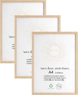 Immagine prodotto di Set poster con cornice in legno e vetro acrilico formato DIN A4