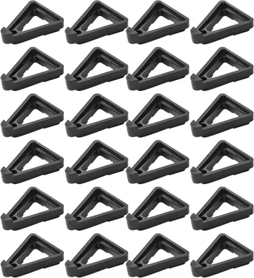Obrázok produktu pre Podpery na Kvetináče 24 Kusov, Stohovateľné Podpery, 7x6x1.5 cm, Čierne, pre Záhradu a Balkón