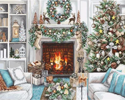 Produktbild von Luca-S Kreuzstich Set "Weihnachtsinterieur", Zählmuster, 42x34cm