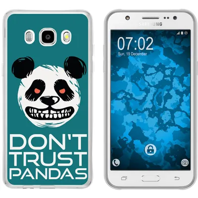 Produktbild von PhoneNatic Case kompatibel mit Samsung Galaxy J5 (2016) J510 Silikon-Hülle Crazy Animals Panda M2