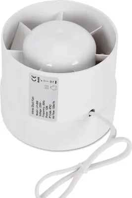 Zdjęcie produktu dla Wentylator ścienny wyciągowy 12W, 100 mm 220V, okrągły, jasnoszary, do łazienki/kuchni/garażu