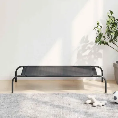 Produktbild von vidaXL Erhöhtes Hundebett Schwarz L Textilene