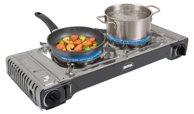 Obrázok produktu pre Prenosný plynový varič na kemping s 2 sporákmi