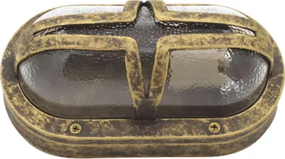 Produktbild von Außenwandleuchte Echt-Messing Glas B: 23 cm IP64 in Messing verwittert E27 Maritim Ovalleuchte