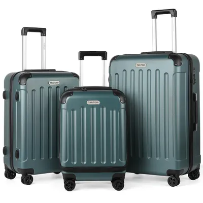 Produktbild von Kofferset 3-Tlg ABS Handgepäck Koffer-Set Rollkoffer Reisekoffer, 4 Rollen, Reisetrolley Leicht mit 4 Rollen 360° Große Kapazität Trolley