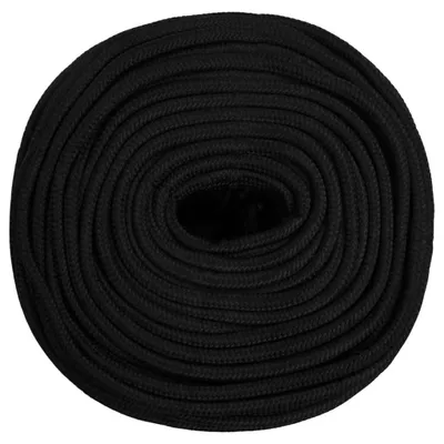 Produktbild von Polypropylenseil Flechtleine Tauwerk Bootsleine aus PP Kunststoff wetterfest reißfest für Boote Garten Terrasse Camping und Handwerk 20 mm Schwarz 25 m