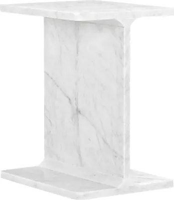 Productafbeelding van FURNLUX bijzettafel Avola, marmerlook, wit, 31 cm / Hoofdkleur: wit / Afmetingen: 31 x 46 x 38 cm