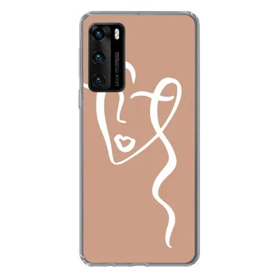 Produktbild von MuchoWow® Handyhülle Schutzhülle Hülle für Huawei P40 Frau - Gesicht - Abstrakt Silikon Softcase Handy Hülle - Handytasche