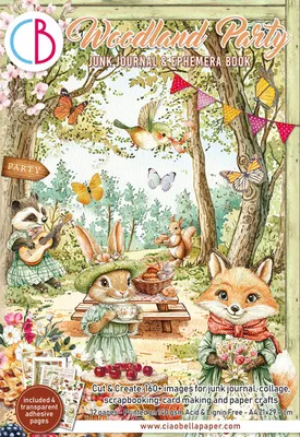 Produktbild von Ciao Bella Junk Journal Ephemera Book Woodland Party A4 140 g/qm