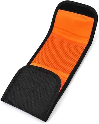 Produktbild von Kameralens-Organizer, 3-Kompartimente-Tas, tragbar, opklappbar, fotografische Filter, Schwarz