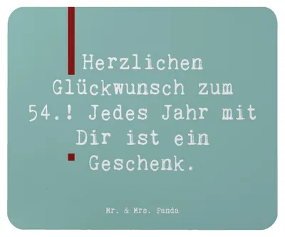 Produktbild von Mr. & Mrs. Panda Mouse Pad Spruch 54. Geburtstag - Meeresbrise - Geschenk, Mauspad, herzerwärmende Botschaft, mousematte, Mousepad, pc, liebevolle Zitate, Liebevoll