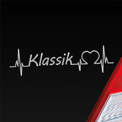 Produktbild von Auto Aufkleber Klassik Puls Herzschlag 19x5 cm Silber Sticker Heckscheibenaufkleber