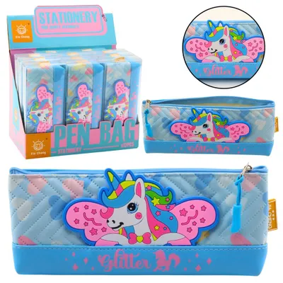 Immagine prodotto di Kit scolastico astuccio con unicorno blu 20 x 8,5 cm