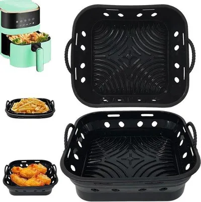 Immagine prodotto di Stampo da forno in silicone a 2 pezzi, 21,6 cm, resistente al calore, accessorio per friggitrice ad aria
