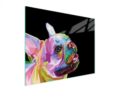 Produktbild von Glasschneidebrett aus Sicherheitsglas mit Hundemotiv, 52x40 cm, rutschfest & hygienisch