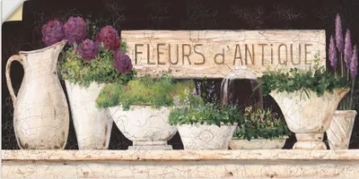 Produktbild von ARTland Wandbild, selbstklebend Antike Blumen Größe: 150x75 cm