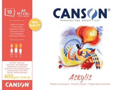 Immagine prodotto di CANSON C31067P003 Blocco carta da disegno CANSON "Acrylic", 297 x 420 mm, 400 g/m²