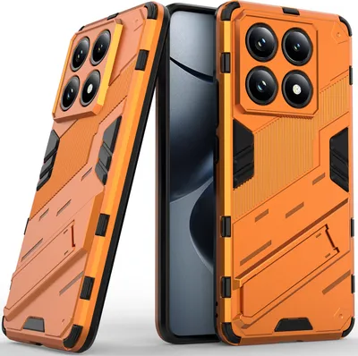 Produktbild von Armor Hülle für Xiaomi 14T Pro Hybrid PC TPU Bumper Stoßfestes Schutzhülle mit Standfunktion Orange