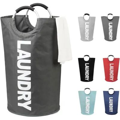 Productafbeelding van Opvouwbare wasmand, XL, 7 kleuren, donkergrijs, 125 liter