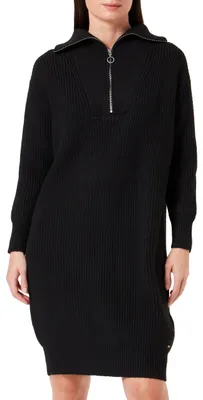 Productafbeelding van TILDEN Dames, gebreide, lange mouwen, midi-jurk, model 39431295, zwart, maat S