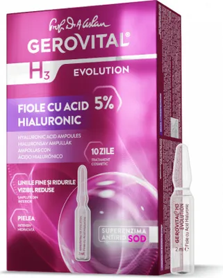Produktbild von Gerovital  Ampullen mit 5% Hyaluronsäure 10 Ampullen x 2 ML