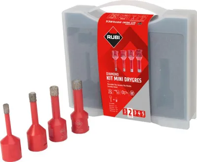 Image de Kit trépan diamanté Mini Drygres - Ø 6, 8, 10, 12 mm - RUBI - 50938