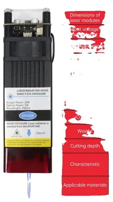 Image de Module laser, connecteur à 3 broches, compatible avec les machines CNC, 20 W, 40 x 40 mm