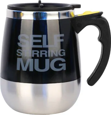 Produktbild von 400 ml selbstruehrender Becher mit Deckel, automatisch ruehrende Kaffeetasse, elektrischer Edelstahl, selbstmischende Kaffeetasse fuer Kaffee, Milch, Kakao, heisse Schokolade, Tee