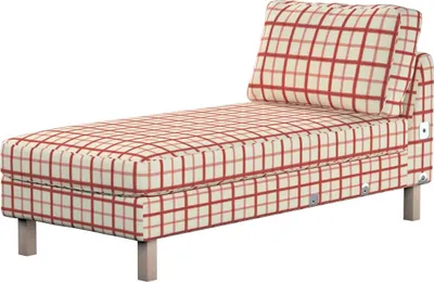 Produktbild von Dekoria Bezug für Karlstad Recamiere Zustellsofa, kurz, rot-creme, Bezug für Karlstad Recamiere Zustellsofa