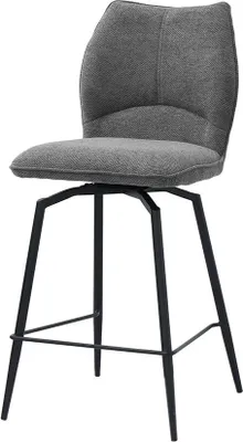 Immagine prodotto di Sedia da bancone girevole CROFT - Tessuto grigio scuro - Piedi in metallo nero - Altezza 103 cm - Stile design/industriale