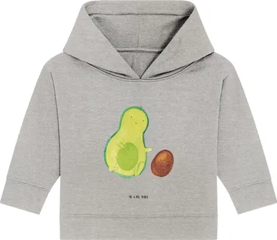 Produktbild von Mr. & Mrs. Panda Organic Baby Hoodie Avocado Kern rollt 24. - 36. Monat - Heather Grey - Geschenk, Wunder, Geburtstag, Kapuzenshirt, Kapuzensweatshirt, Avocados, Säugling