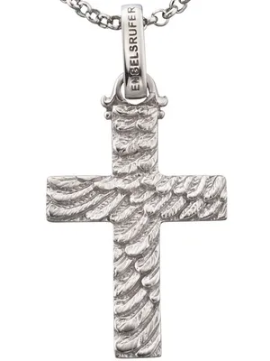 Produktbild von Kettenmacher Kette 42cm Silber mit Engelsrufer ERP-CROSS-3 Anhänger Kreuz Flügel