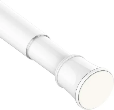 Produktbild von PolkaHome® Ausziehbare Teleskop-Gardinenstange, 50-80 cm, ohne Bohren, Klemmstange mit Feder, Weiß, 12 kg Belastbarkeit