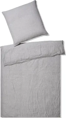 Immagine prodotto di Elegante biancheria da letto in lino Pure, colore argento, misura 155x220+80x80 cm
