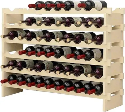 Produktbild von Weinflaschenhalter, freistehend, Flaschenregal mit Gläsern, für Küche, Bar, Weinregal