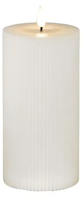 Produktbild von LED Kerze STREIFEN H. 18cm D. 9cm weiß mit Timer Formano