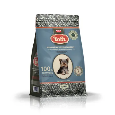 Imagen del producto de FOLK. Alimento seco para perros. Cordero asado al estilo Podhale, con codornices y perejil. Tamaño pequeño. 1,6 kg