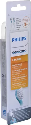 Obrázek produktu pro Philips Sonicare For Kids for Kids Mini HX6032/33 Kompaktní velikost hlavice sonického kartáčku, 2 kusů, Černá, Bílá, Střední, Guma, Bisfenol A