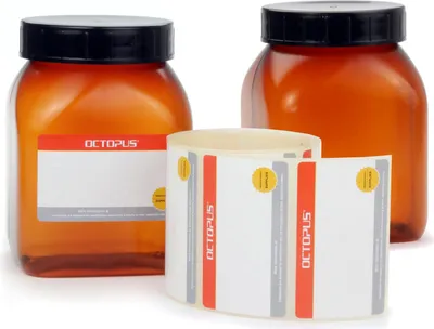Image de 2x pots à col large 500 ml avec couvercle vissable 65 mm, brun-transparent, carré