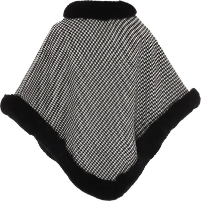 Produktbild von FRAULLY damen strickponcho - grau kariert, M