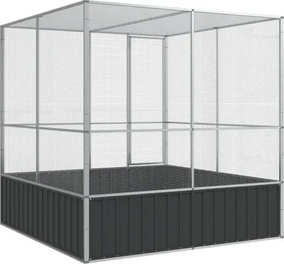 Zdjęcie produktu dla vidaXL Woliera srebrna 211x207x212 cm stalowa