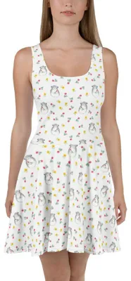 Produktbild von Mr. & Mrs. Panda Kleid Chinchilla Blume L - Weiß - Geschenk, Büro, Sommerkleid, Freizeitkleid, Kummer, Chinchillas, Chaos, Shirtkleid, Lustige Sprüche, Minikleid