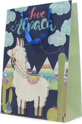Zdjęcie produktu dla TOREBKA PREZENTOWA Lama Alpaka 18x24cm RÓŻNE WZORY