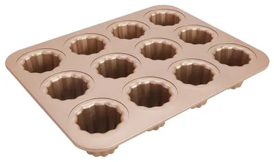 Immagine prodotto di Mini stampi per canelé, ideali per torte - teglia per muffin da 12 pezzi