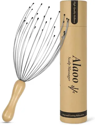 Imagen del producto de Masajeador para la cabeza con 28 "dedos", mango de madera, para la relajación