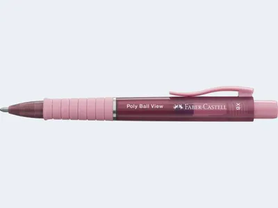 Produktbild von Faber-Castell 145753 - Kugelschreiber Poly Ball View, Mine XB, rose shadow, 1 Stück