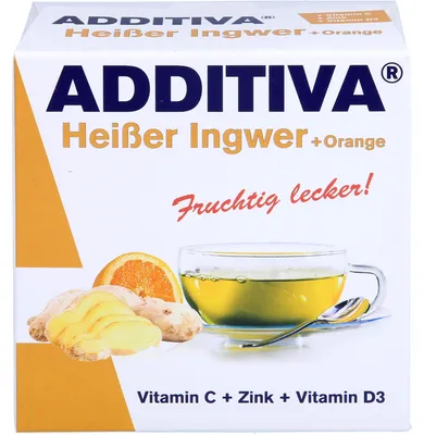 Image de ADDITIVA Sachets de gingembre chaud + orange, 120 g de poudre