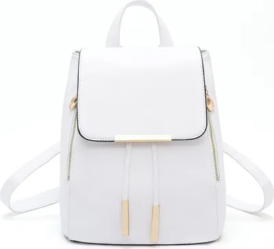 Produktbild von Rucksack Damen Klein Elegant Rücksack Taschen Damen Leder PolyurethanModern Damenrucksäcke Mini Lederrucksack Frauen Casual Daypacks Small Backpack Women (Weiß)